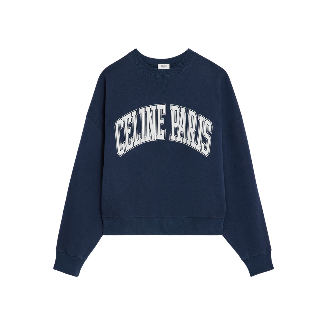 (W) Celine Oversized Sweatshirt In Cotton Fleece Navy Stonewashed Off White 상세 이미지 1