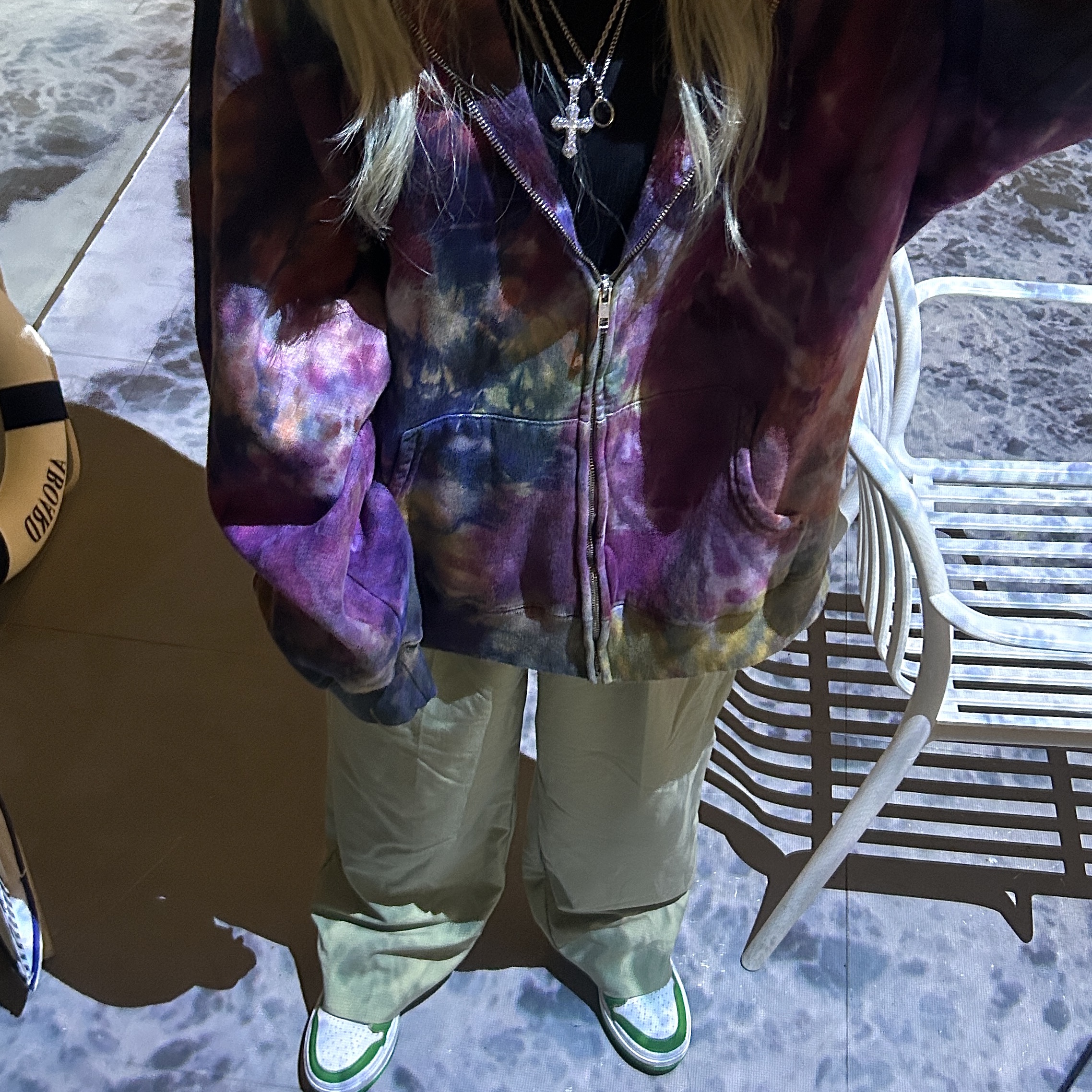 Supreme Overdyed Small Box Zip Up Hooded Sweatshirt Multicolor - 24SS 착용 스타일 - 1