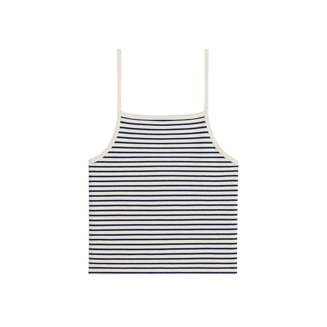 (W) Celine Triomphe Tank Top In Striped Jersey Off White Navy 상세 이미지 2