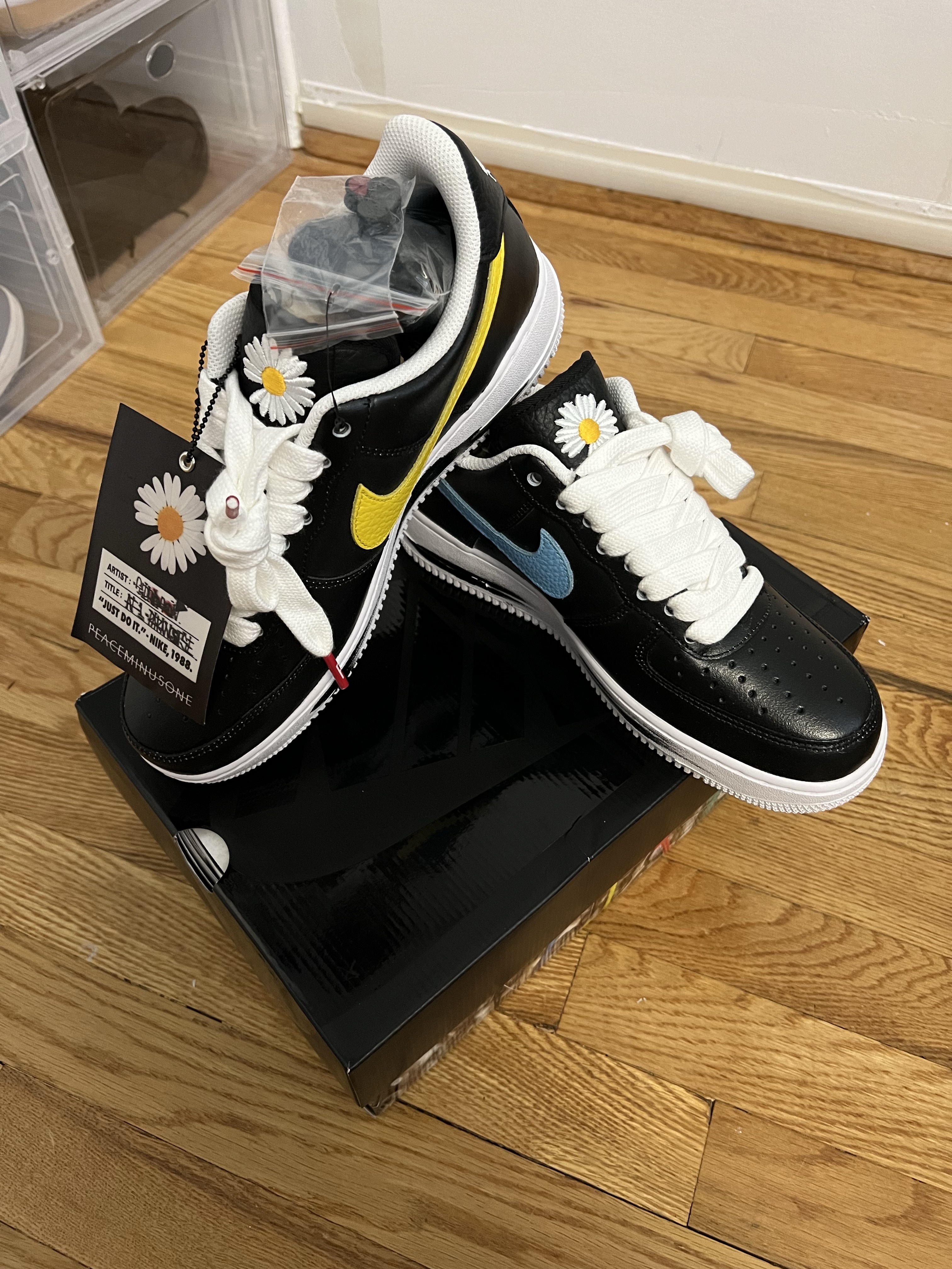 Nike x Peaceminusone Air Force 1 Low Para-Noise 3.0 Black and Multicolor 착용 스타일