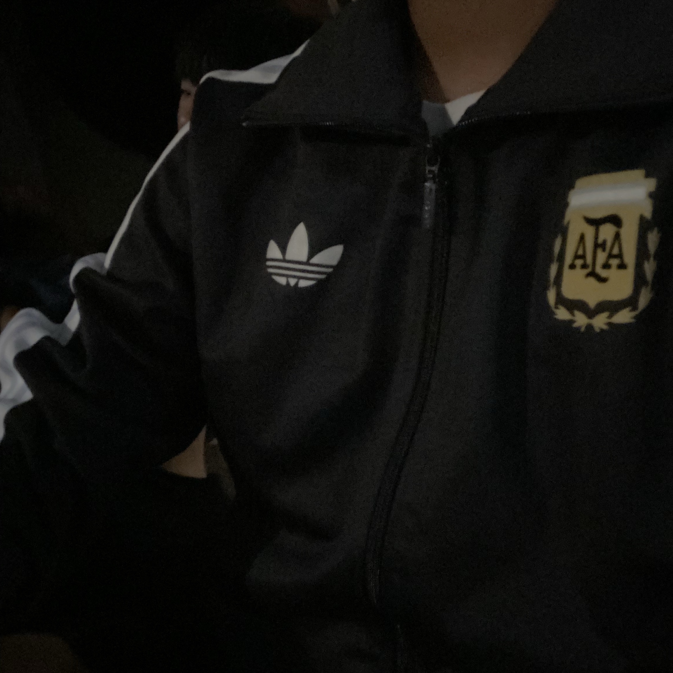 Adidas Argentina Beckenbauer Track Top Utility Black - KR Sizing 착용 스타일