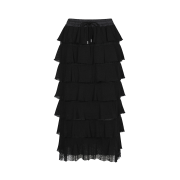 Odakha Women Lacy Frilled Skirt Black - 24FW