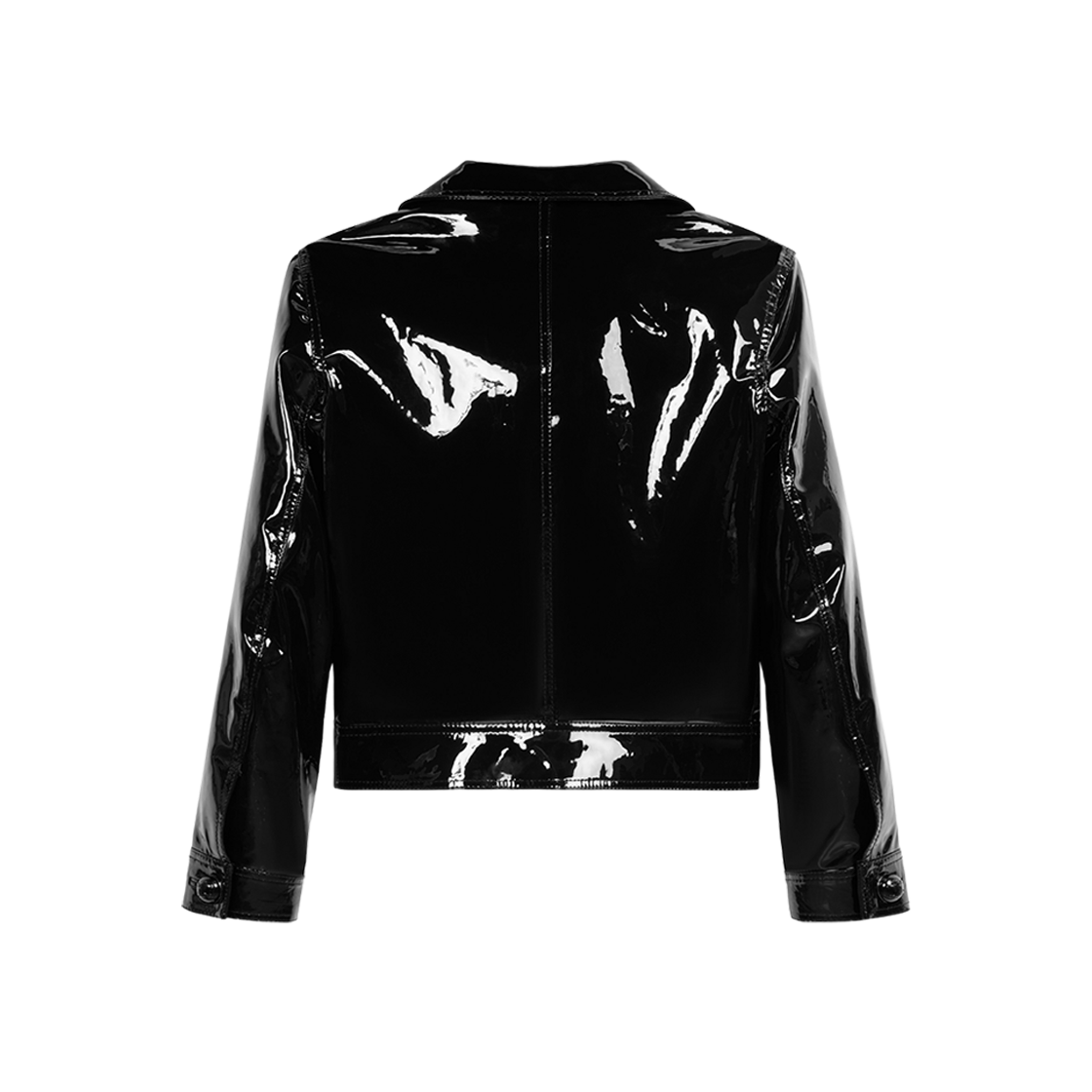 (W) Celine Straight Blouson Jacket In Patent Lambskin Leather Black 상세 이미지 2