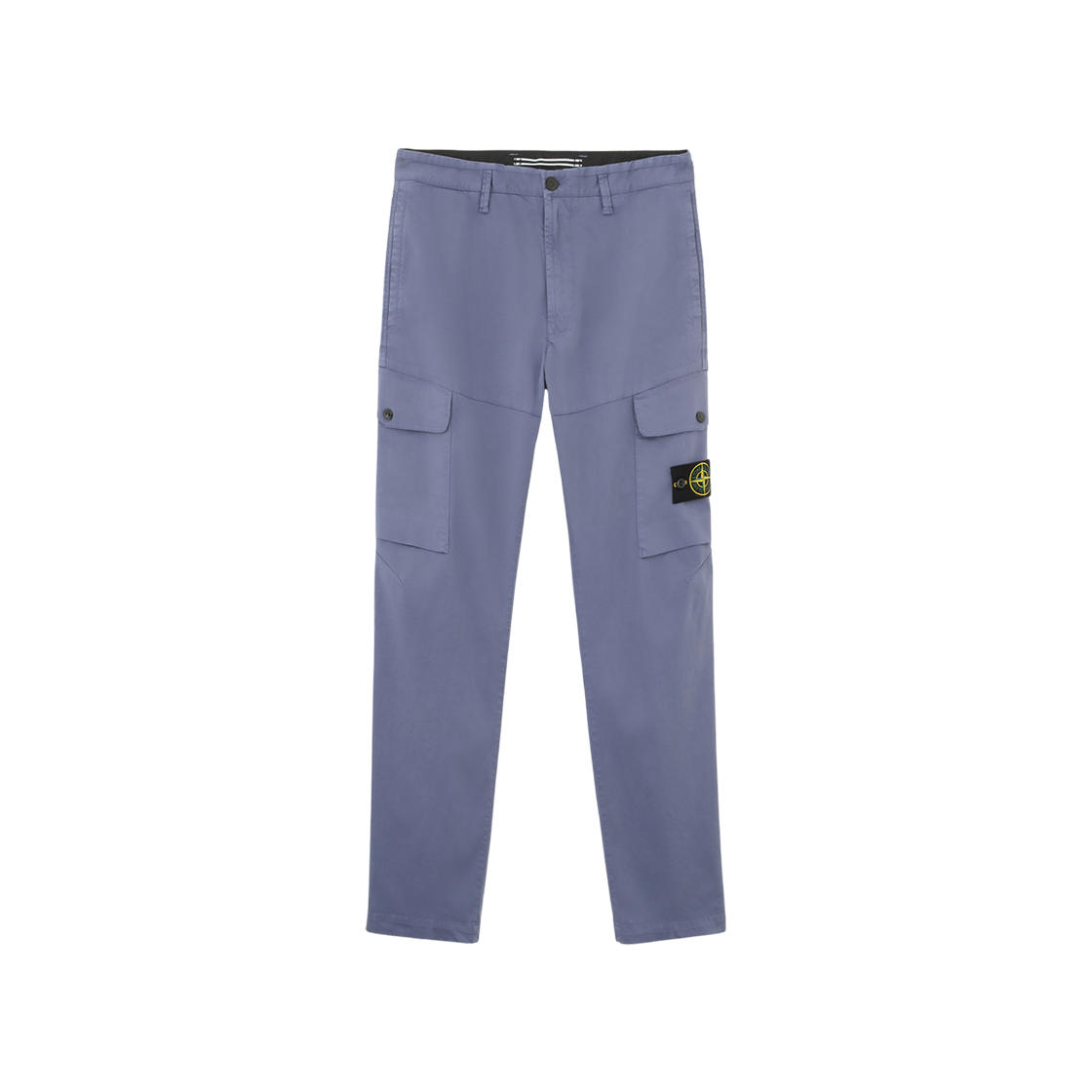 Stone Island 33908 Organic Cotton Satin Stretch Cargo Pants with Pockets Mid Blue - 24FW 상세 이미지 1