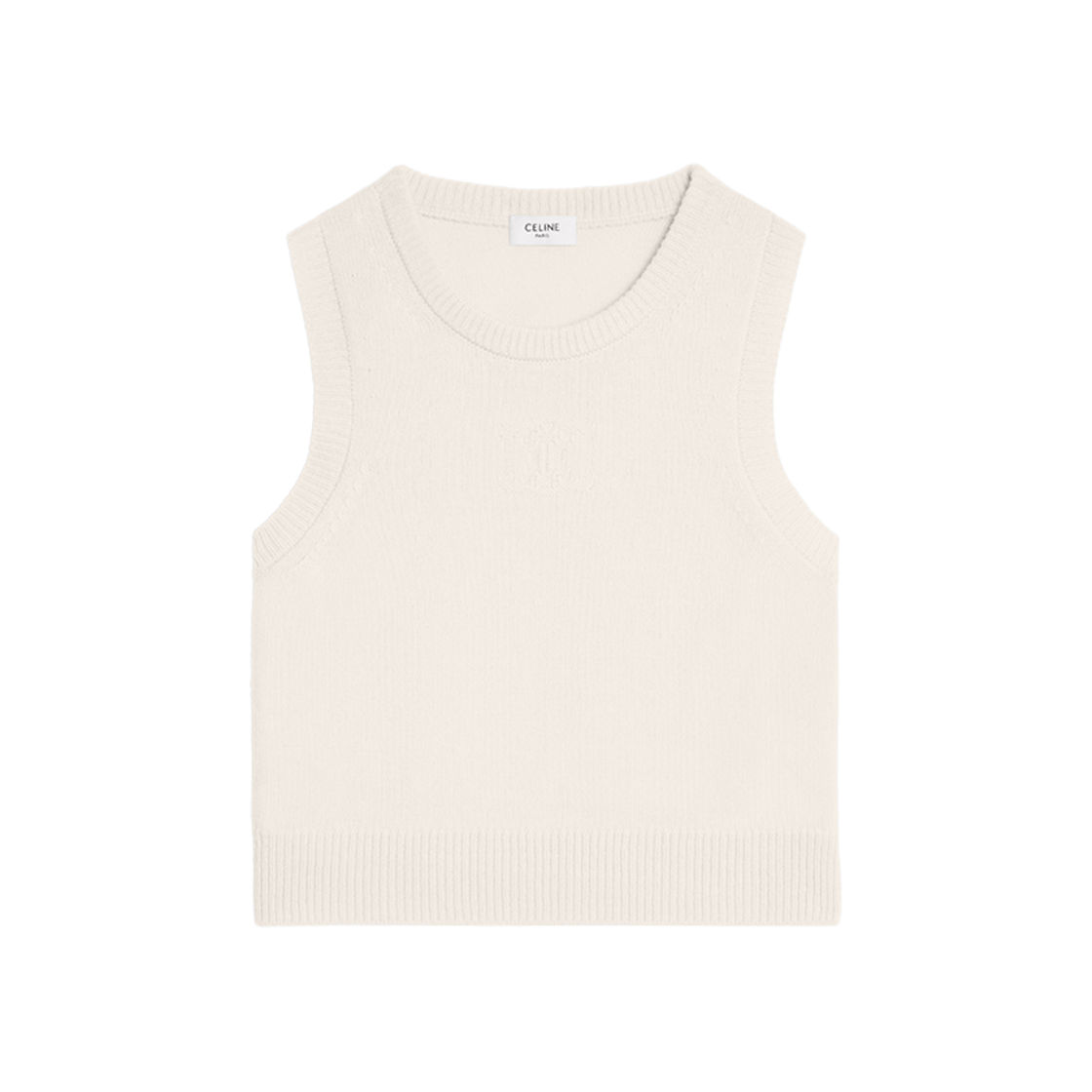 (W) Celine Sleeveless Top In Heritage Cashmere Off White 상세 이미지 1