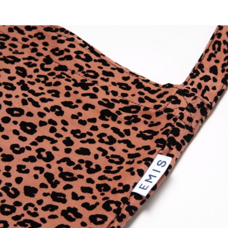 Emis 22Y Leopard Corduroy Eco Bag Pink 착용 스타일