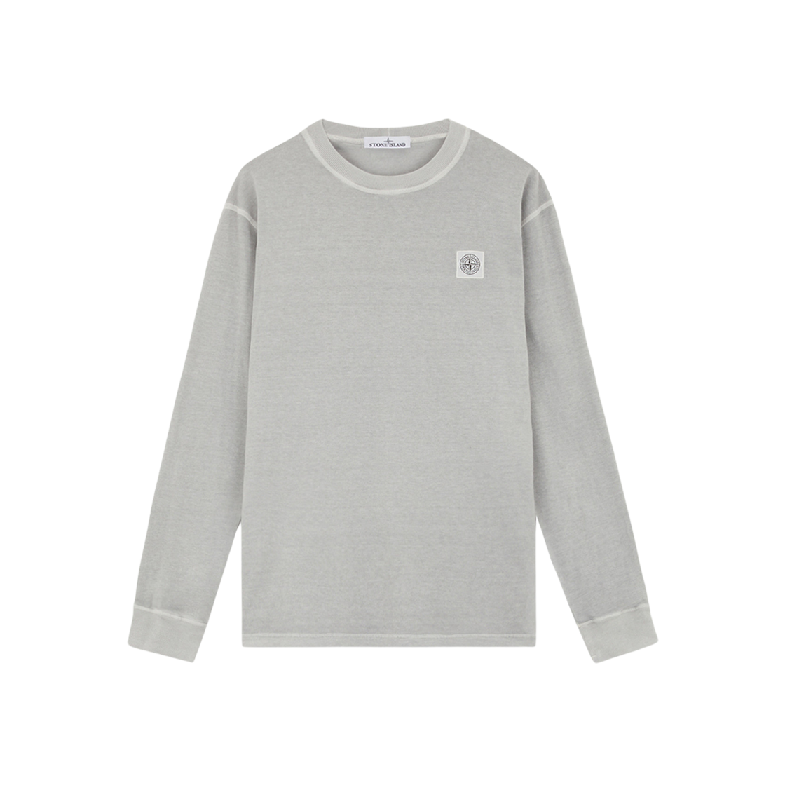 Stone Island 21857 Organic Cotton Jersey Fissato Effect Slim Fit L/S T-Shirt Grey - 24FW 상세 이미지 1