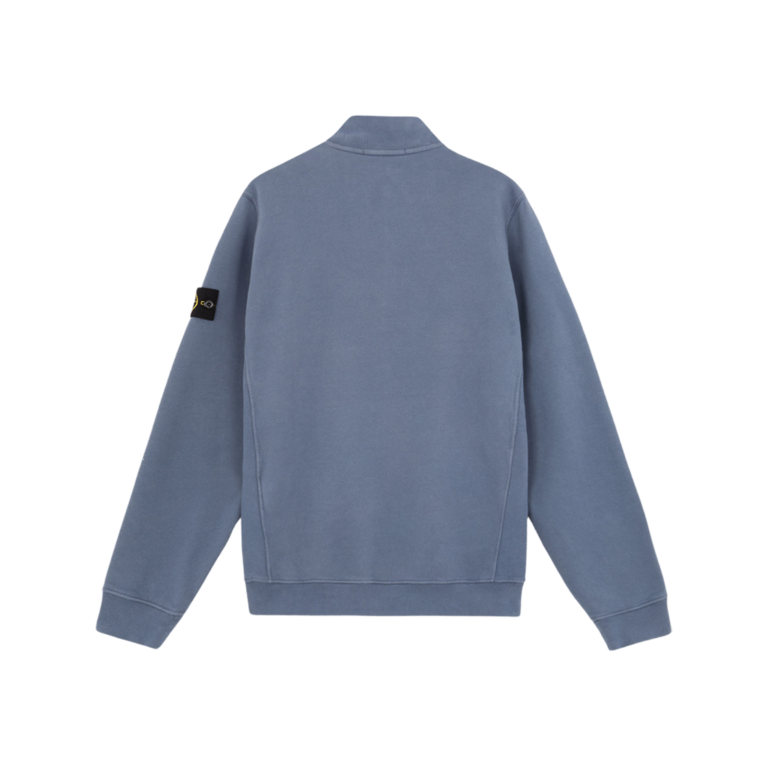 Stone Island 63420 Brushed Organic Cotton Fleece Half Zipper Sweatshirt with Standing Collar Mid Blue - 24FW 상세 이미지 2