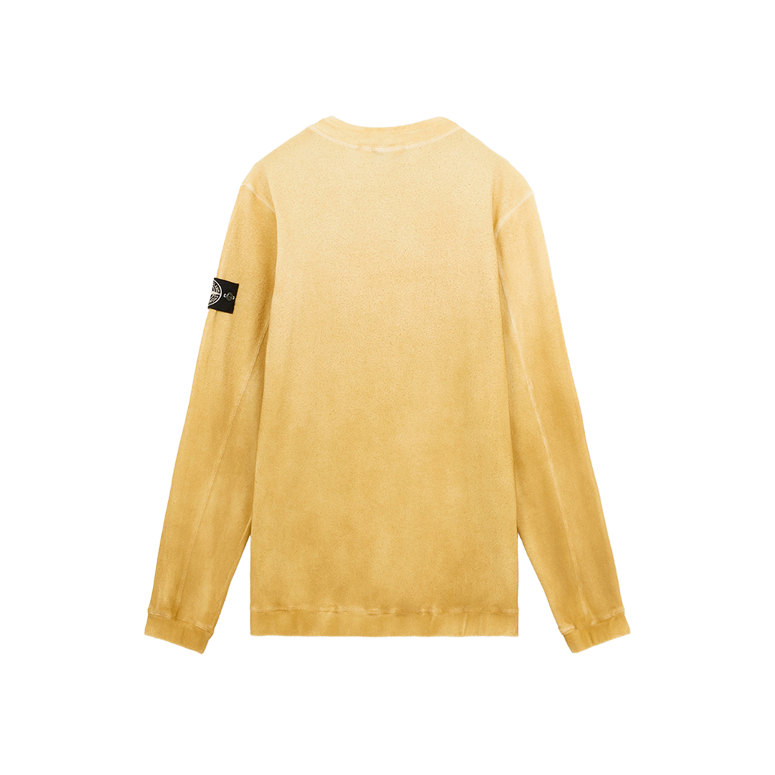 Stone Island 657T3 Recycled and Organic Cotton Jersey, Oxide Spray Crewneck Sweatshirt with Ribbed Edges Mustard - 24FW 상세 이미지 2