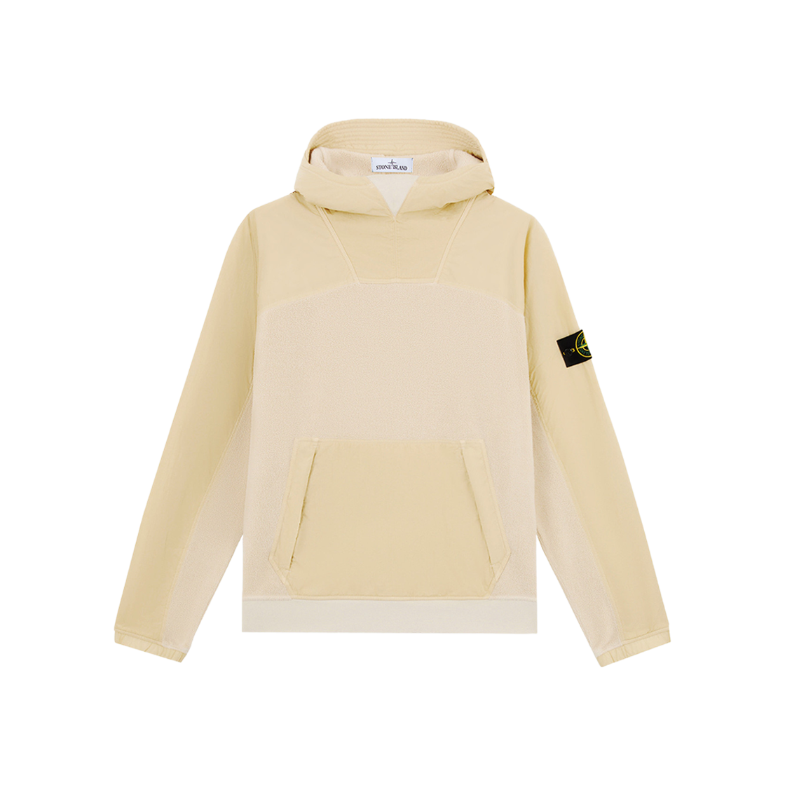 Stone Island 62653 Cotton Pile with Nylon TC Hooded Sweatshirt with Pockets Off White - 24FW 상세 이미지 1