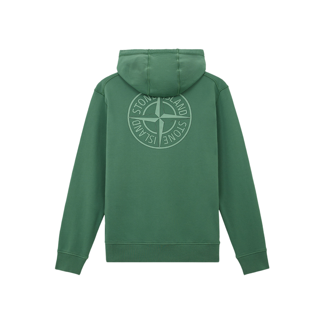 Stone Island 66283 Cotton Fleece Sweatshirt with Institutional Two Print Sage Green - 24FW 상세 이미지 2