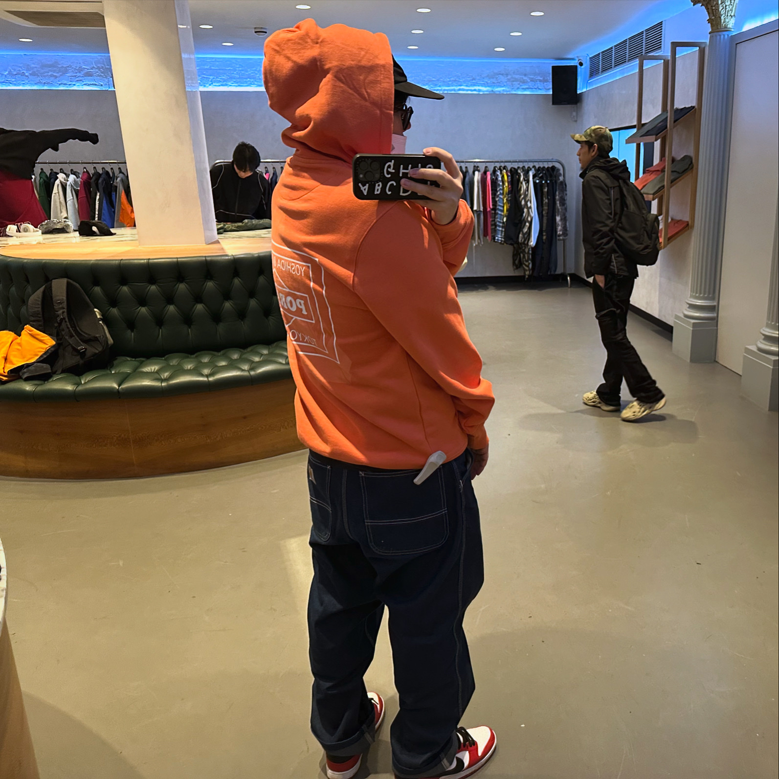 Palace x Porter Hoodie Orange - 24FW 착용 스타일