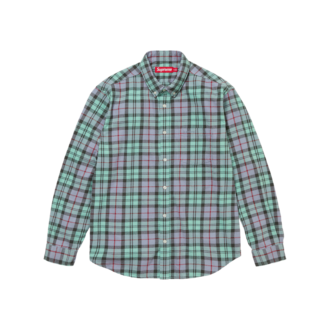 Supreme Plaid Flannel Shirt Blue - 24FW 상세 이미지 1