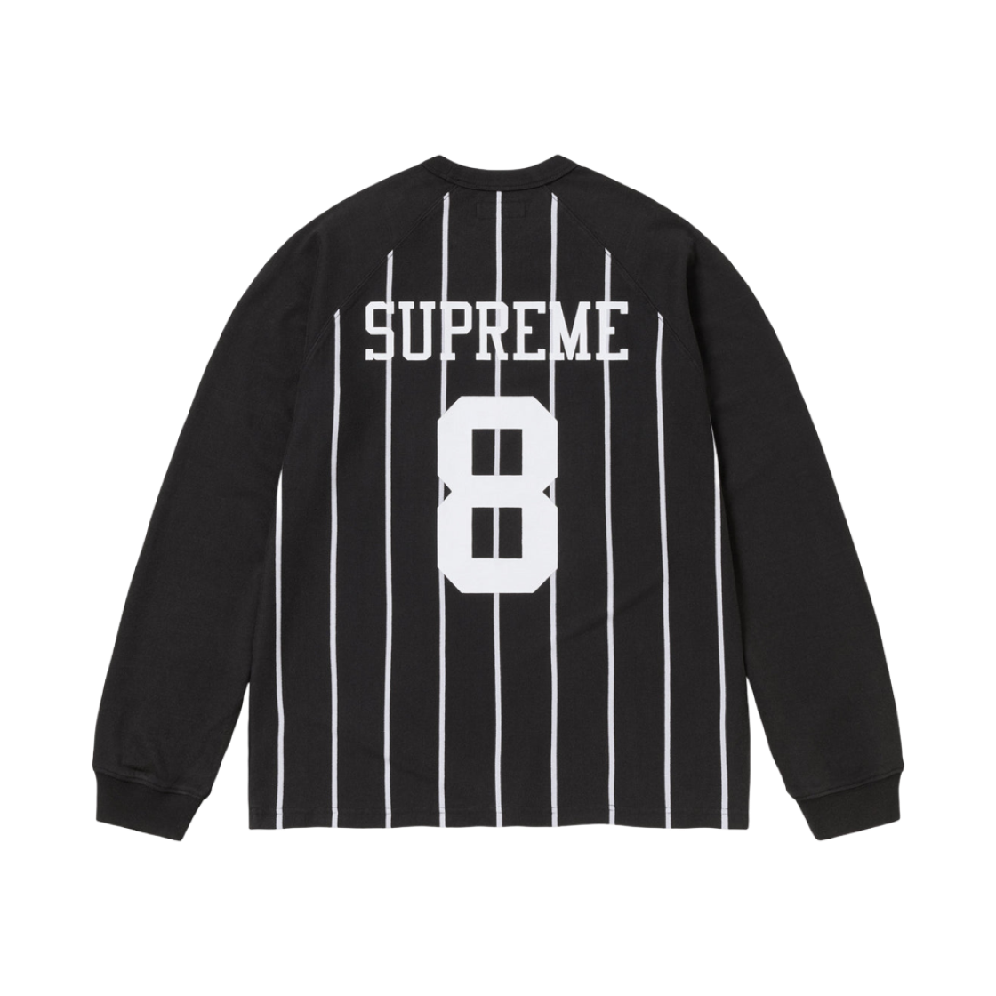 Supreme Stripe Raglan L/S Top Black - 24FW 상세 이미지 1