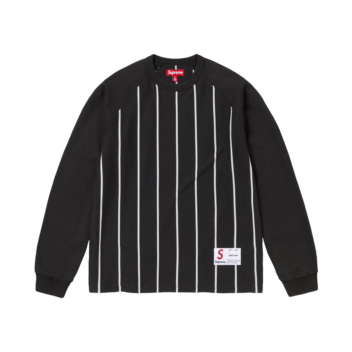 Supreme Stripe Raglan L/S Top Black - 24FW 상세 이미지 2