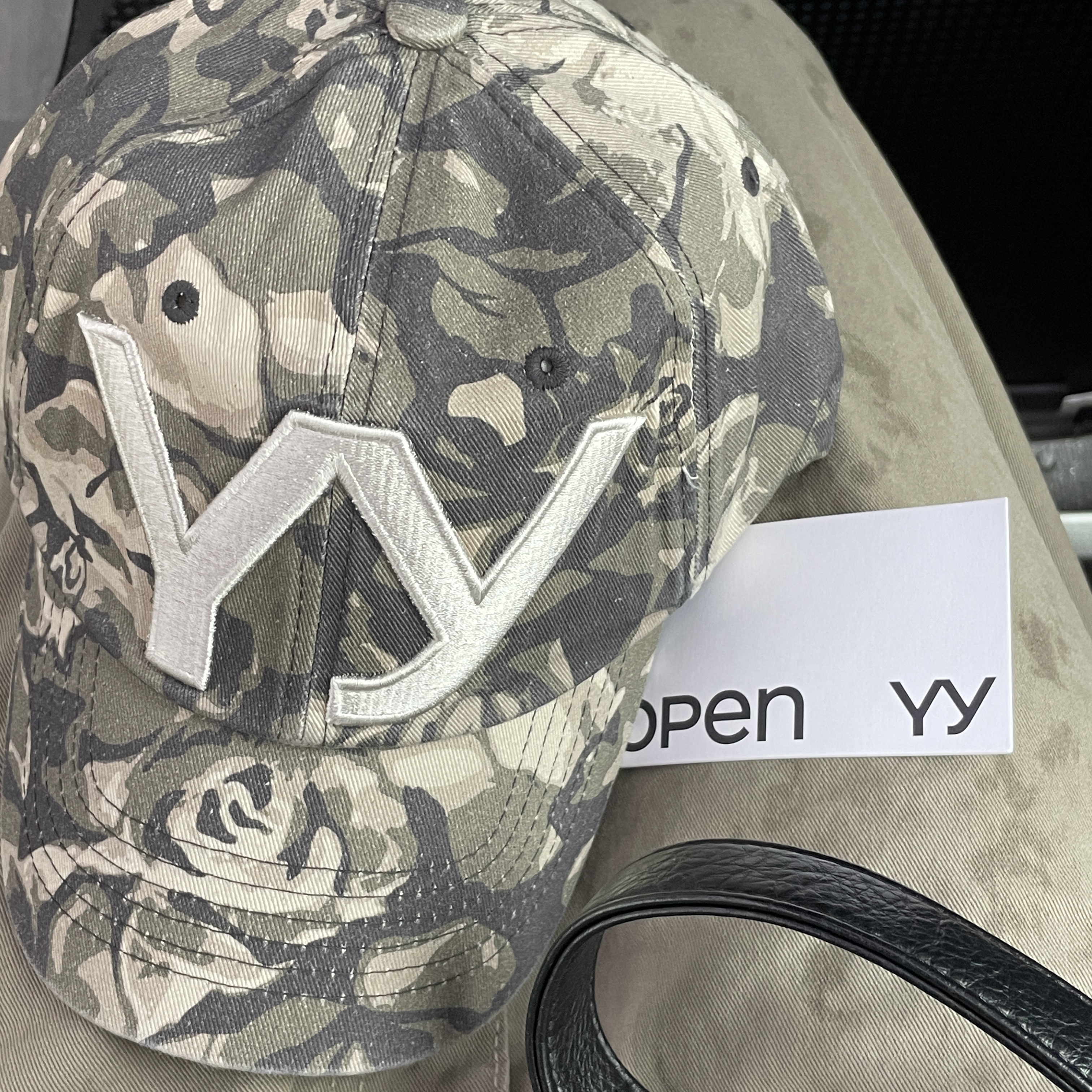 Open Yy Camo Ball Cap Khaki 착용 스타일 - 1