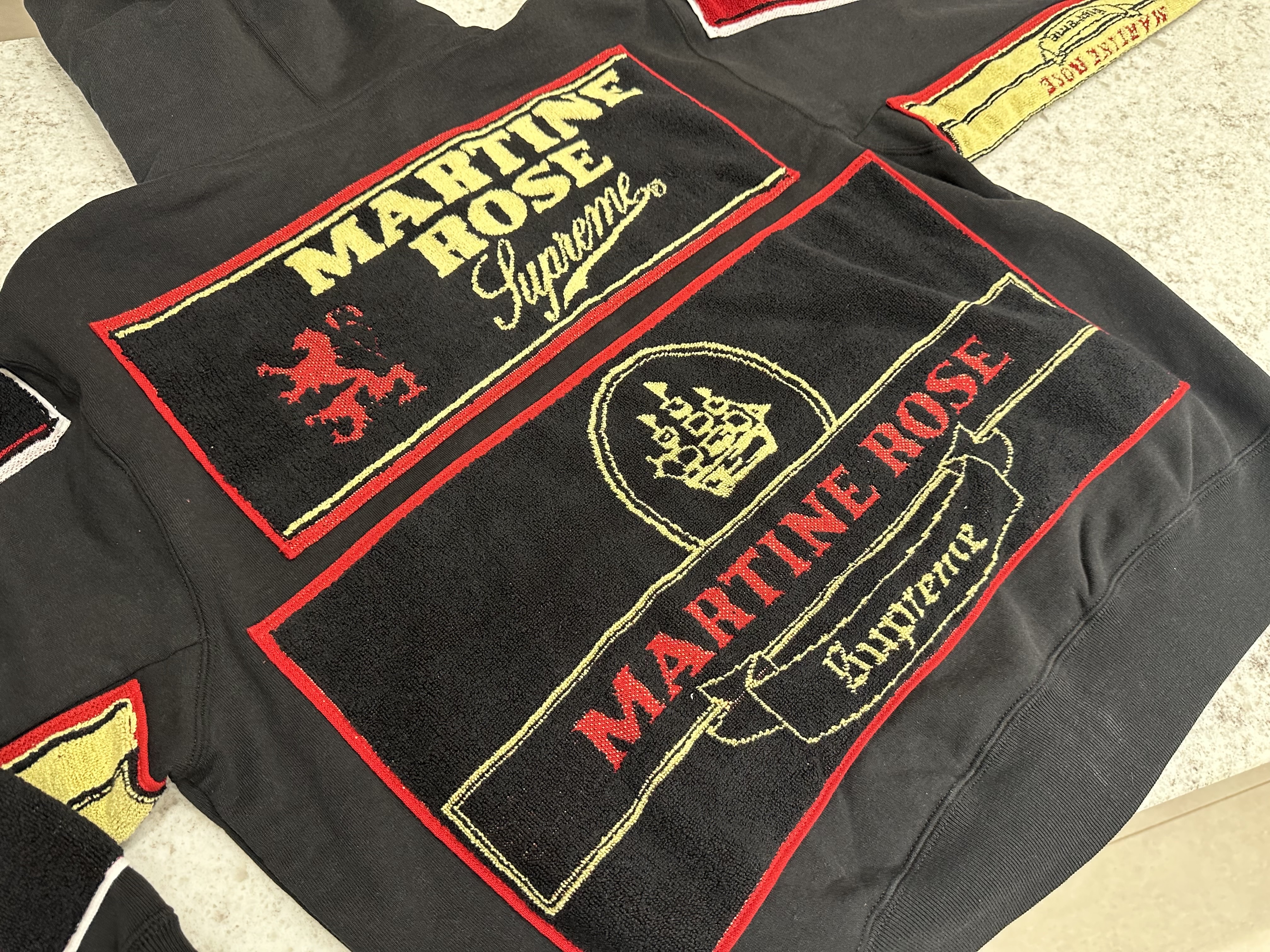 Supreme x Martine Rose Towel Zip Up Hooded Sweatshirt Black - 24FW 착용 스타일 - 5