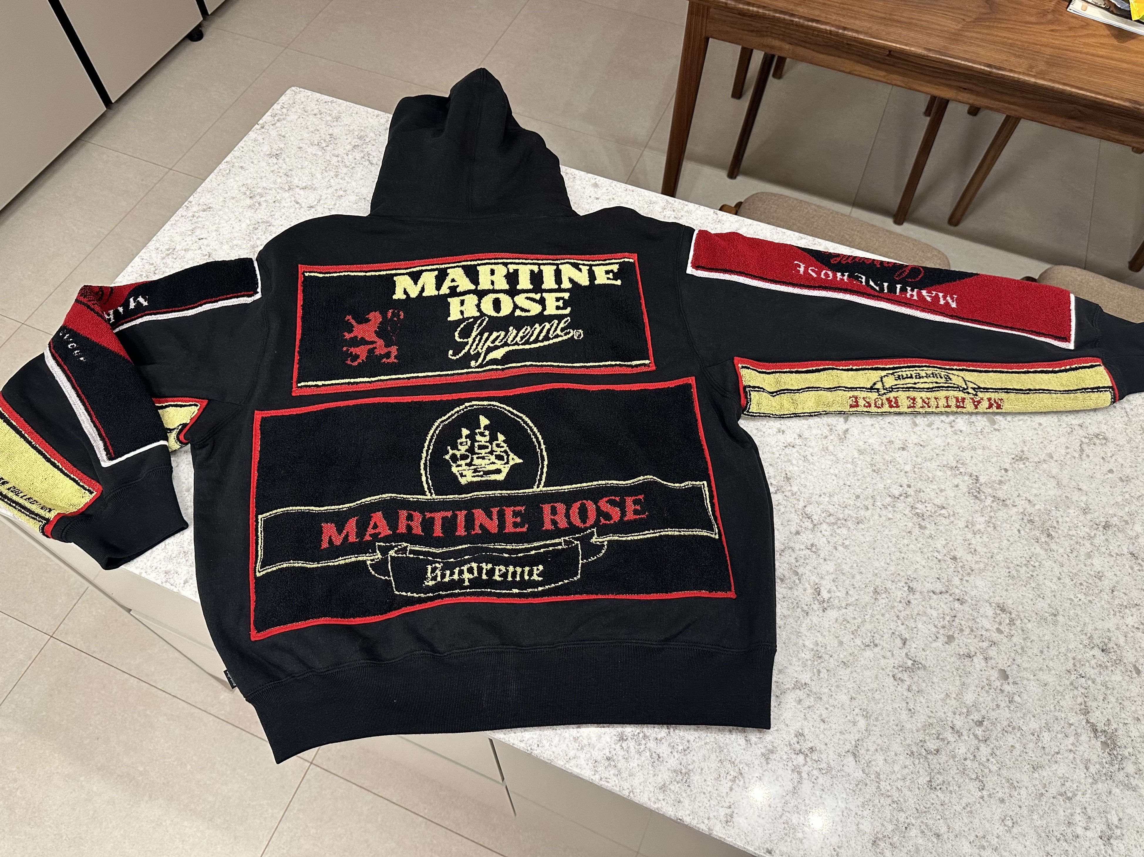 Supreme x Martine Rose Towel Zip Up Hooded Sweatshirt Black - 24FW 착용 스타일 - 1