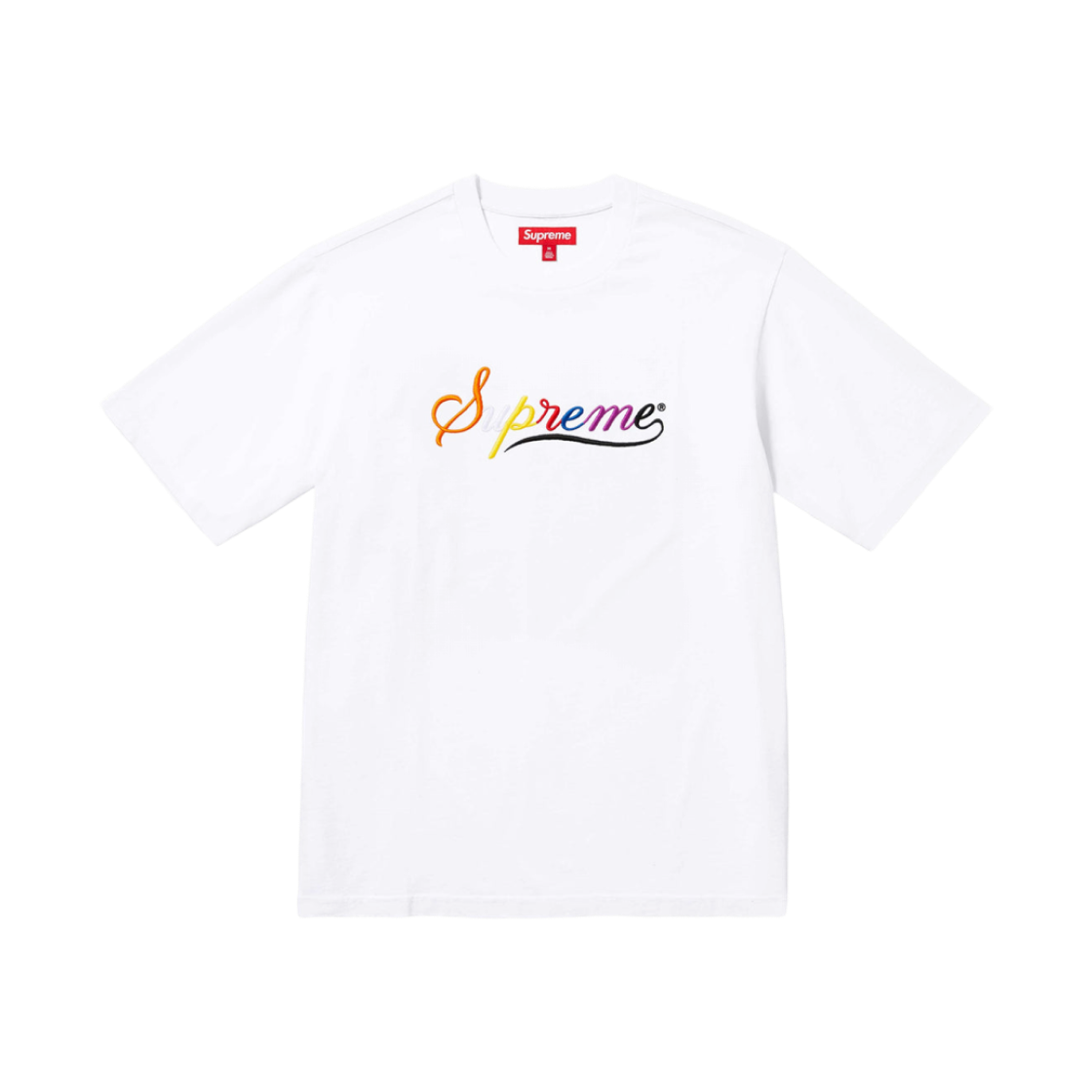 Supreme Cursive S/S Top White - 24FW 상세 이미지 1