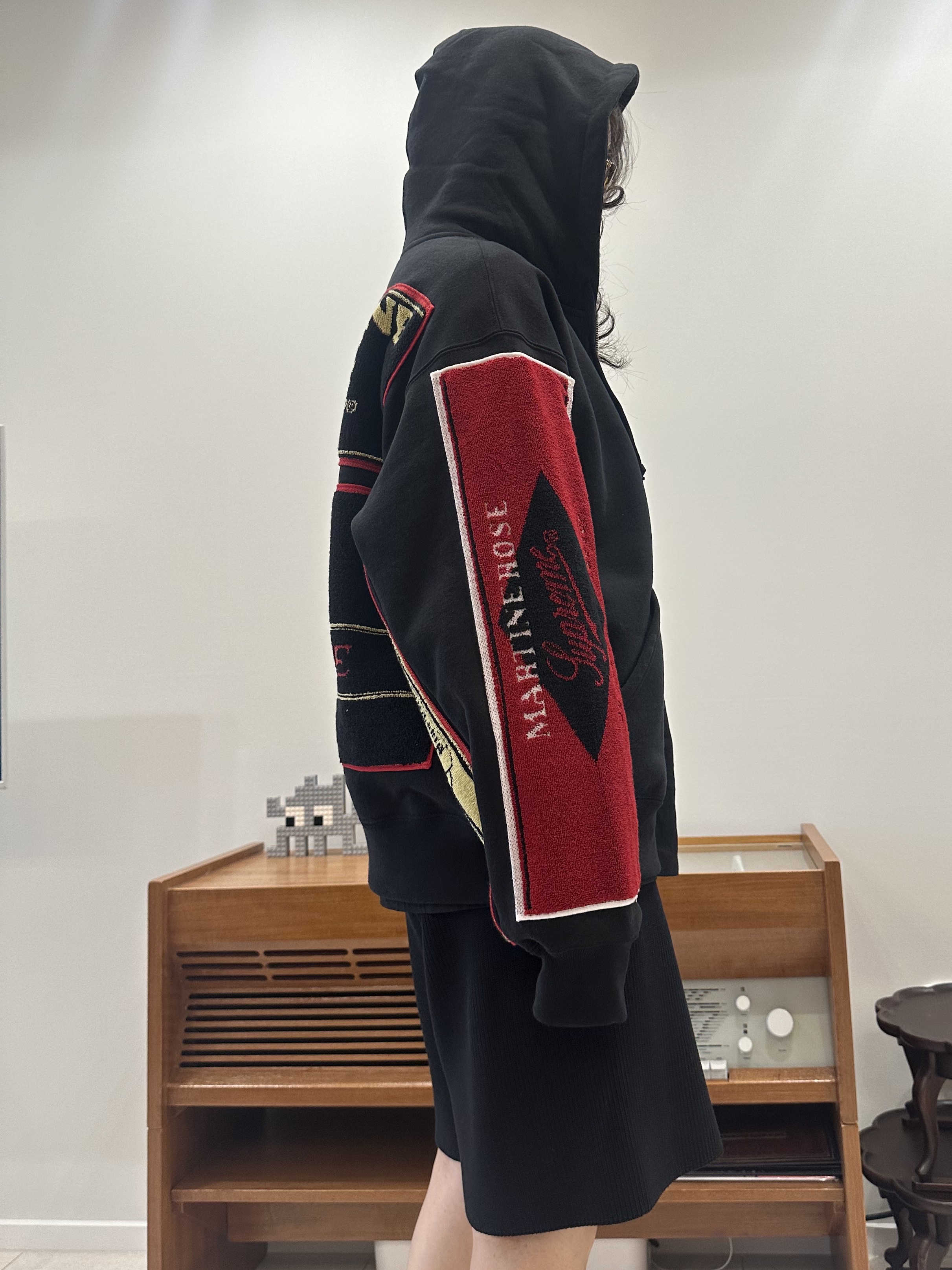 Supreme x Martine Rose Towel Zip Up Hooded Sweatshirt Black - 24FW, Bearbrick Pink Panther 1000% 착용 스타일 - 6