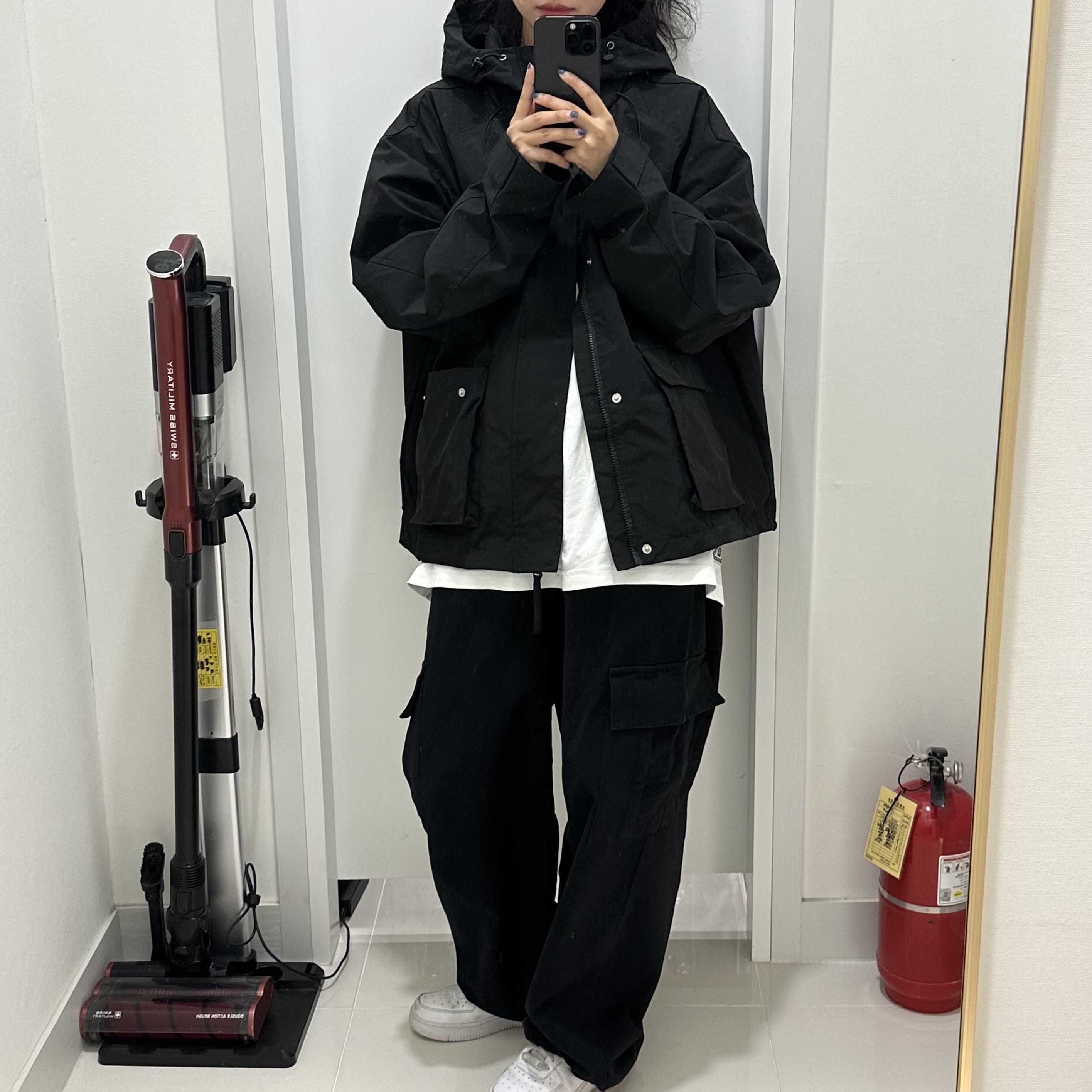 (W) Nike Air Force 1 '07 Low White 착용 스타일 - 2