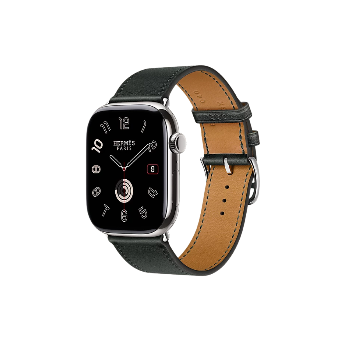 Apple Watch Hermes Series 10 46mm Titanium Case with Swift Calfskin Single Tour Noir (Korean Ver.) 상세 이미지 1