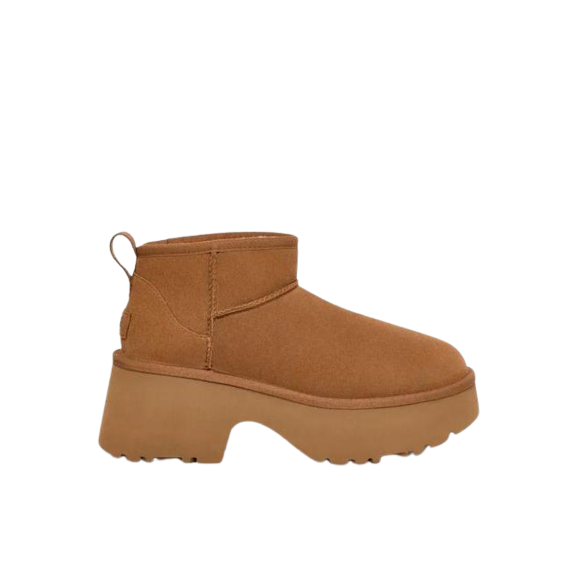 (W) 어그 클래식 울트라 미니 뉴 하이츠 부츠 체스트넛((W) UGG Classic Ultra Mini New Heights Boots Chestnut)