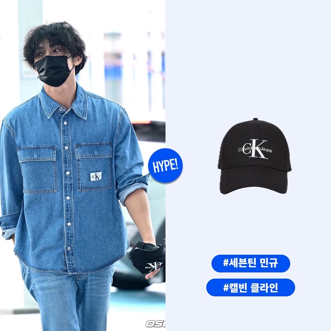 Calvin Klein Monogram Embroidery Ball Cap Black 착용 스타일 - 1