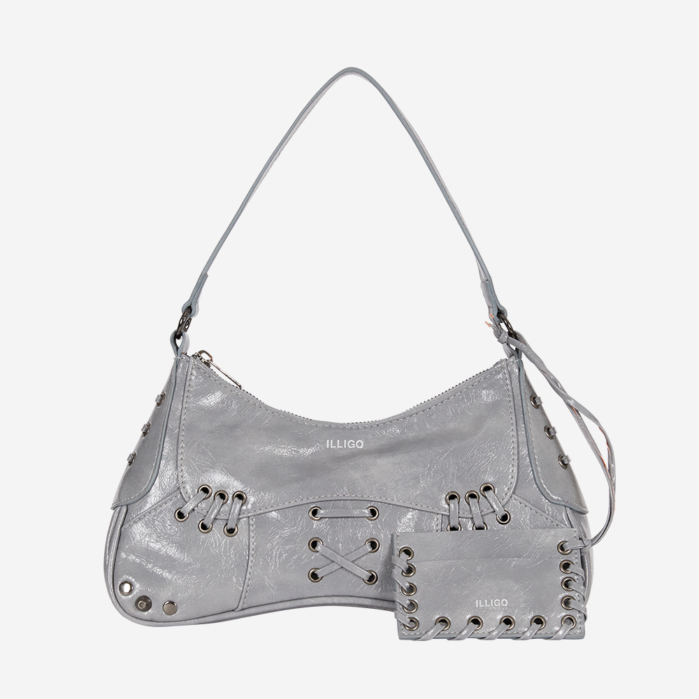 일리고 아일렛 스터드 숄더 백 그레이