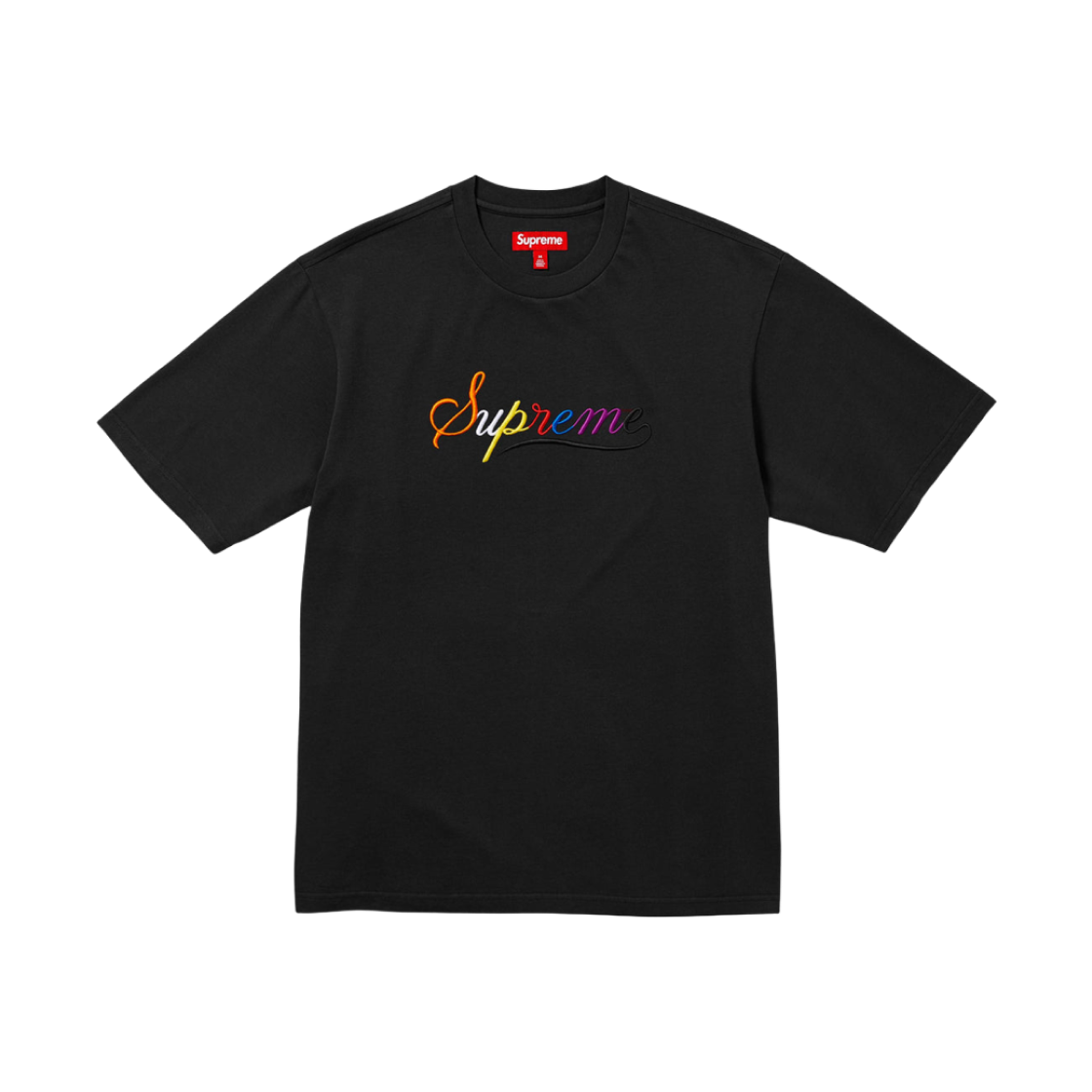 Supreme Cursive S/S Top Black - 24FW 상세 이미지 1