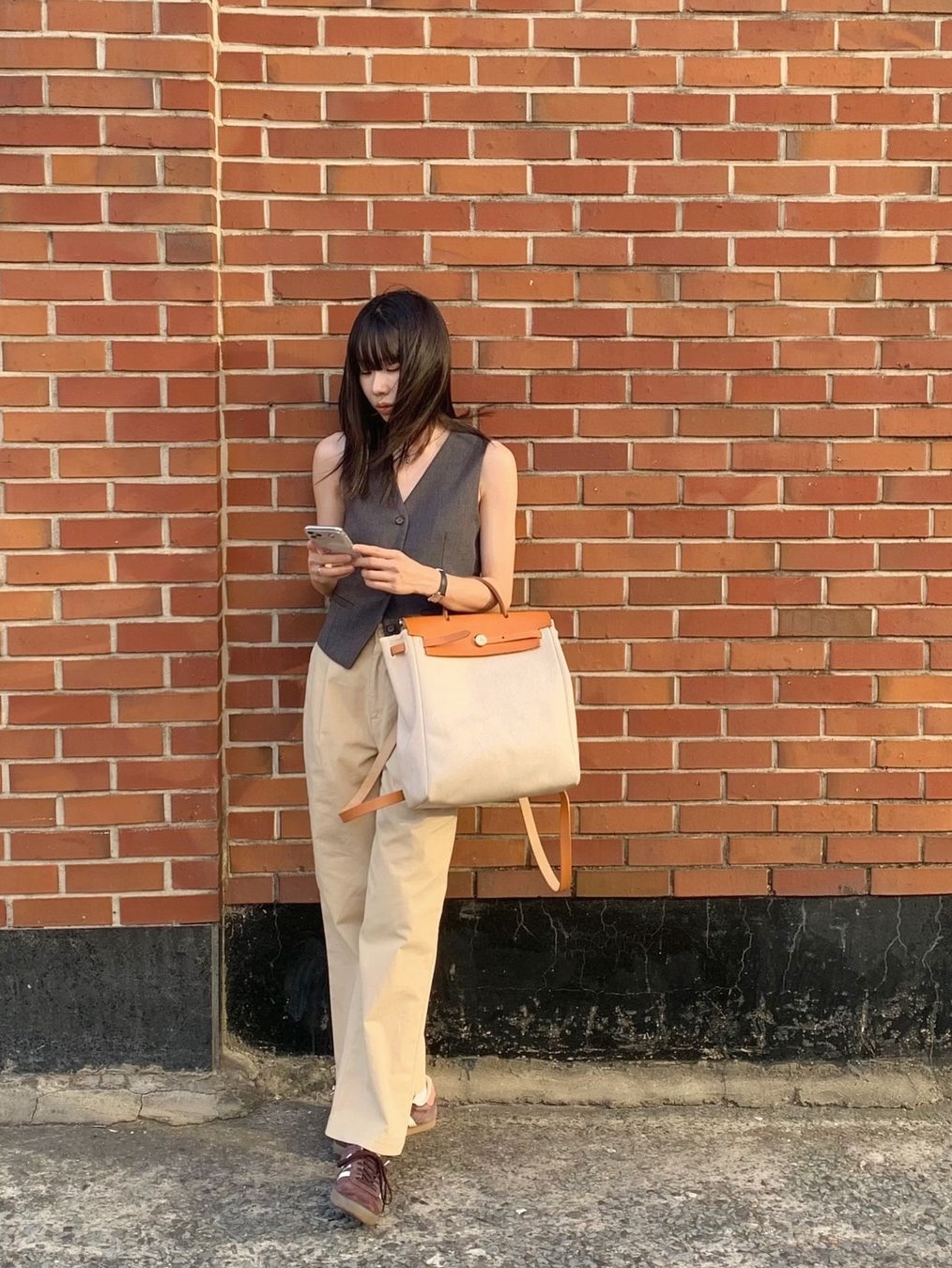 Siyazu SITP5159 Modern Layered Vest Melange gray 착용 스타일 - 5
