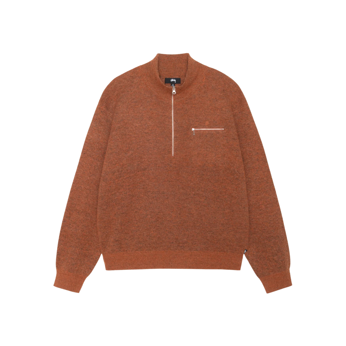 Stussy Half Zip Mock Neck Sweater Clay 상세 이미지 1