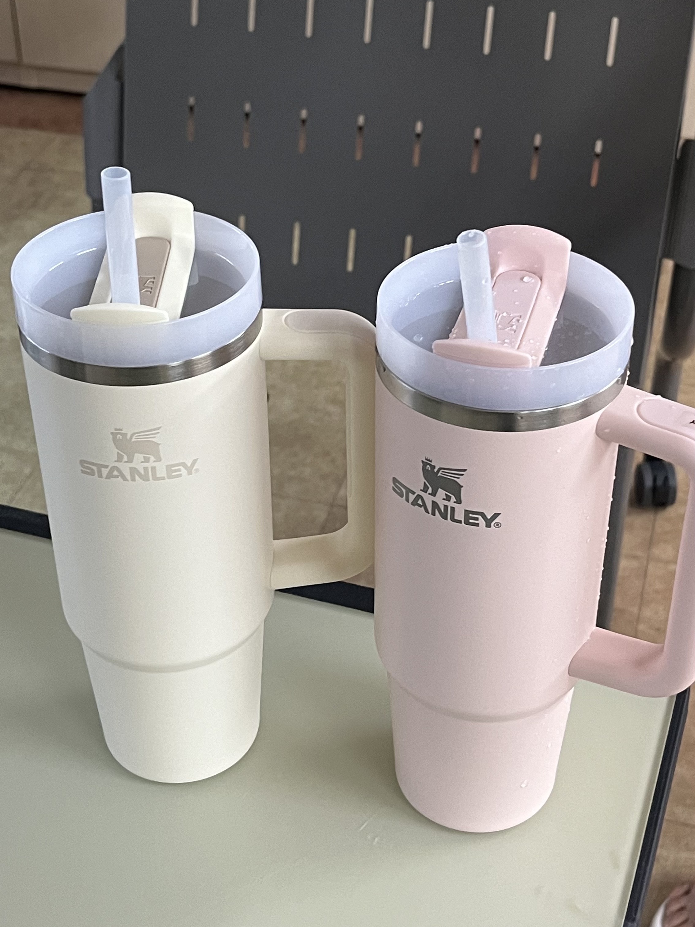 Stanley The Quencher H2.0 Flowstate Tumbler 887ml Cream 2.0, Stanley The Clean Slate Quencher H2.0 FlowState Tumbler 887ml Bloom 착용 스타일