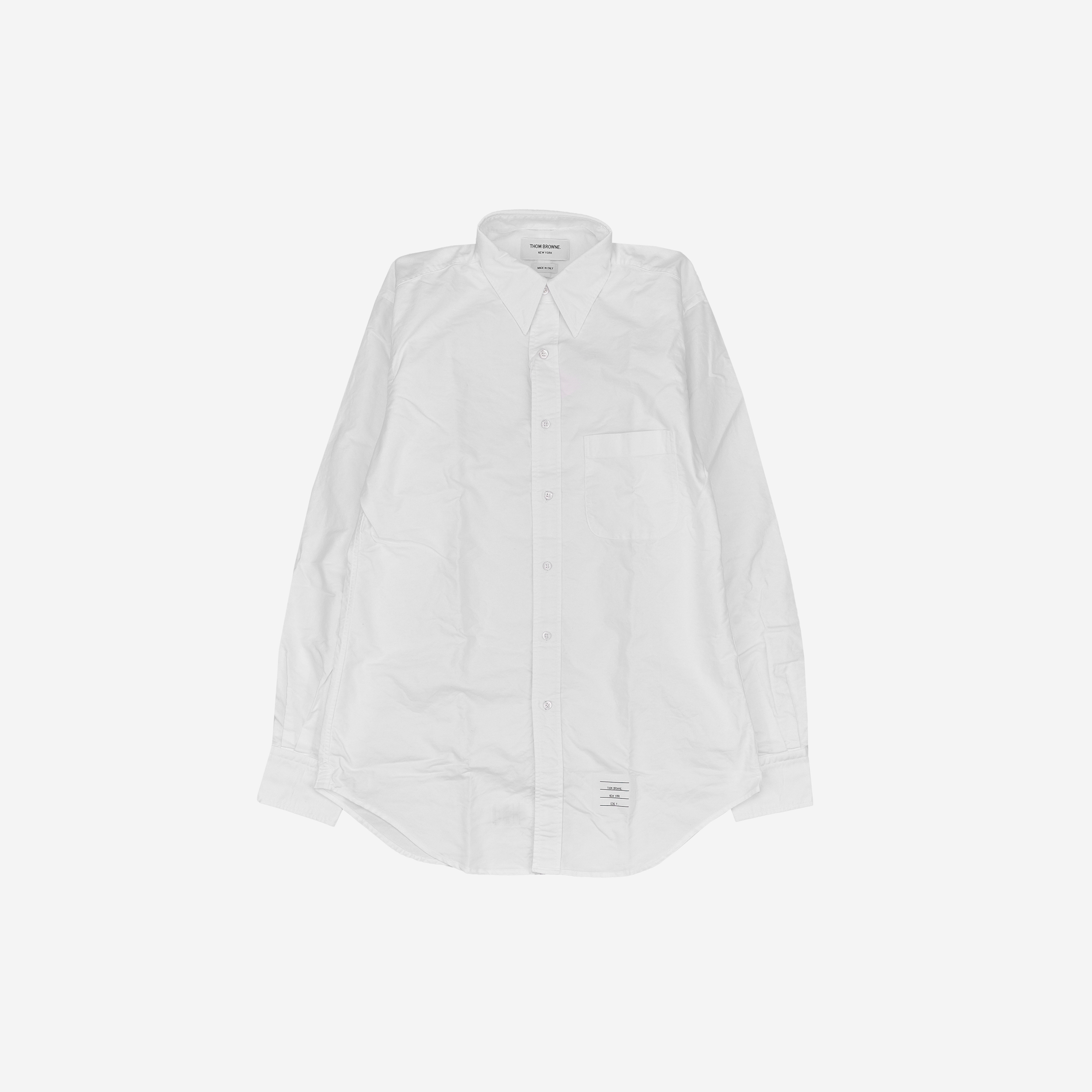 Thom Browne Oxford Classic Grosgrain Placket Shirt White
