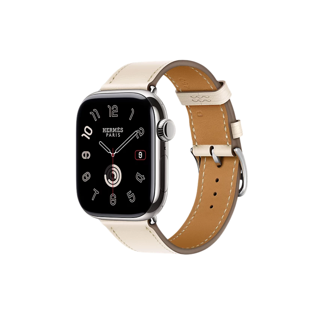 Apple Watch Hermes Series 10 42mm Titanium Case with Swift Calfskin Single Tour Beton (Korean Ver.) 상세 이미지 1