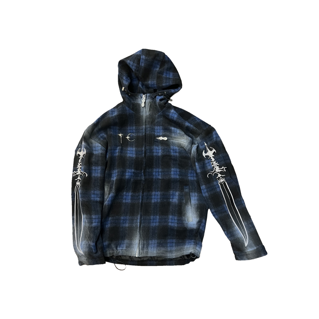 Thug Club Arab Sword Flannel Zip-Up Blue 상세 이미지 1