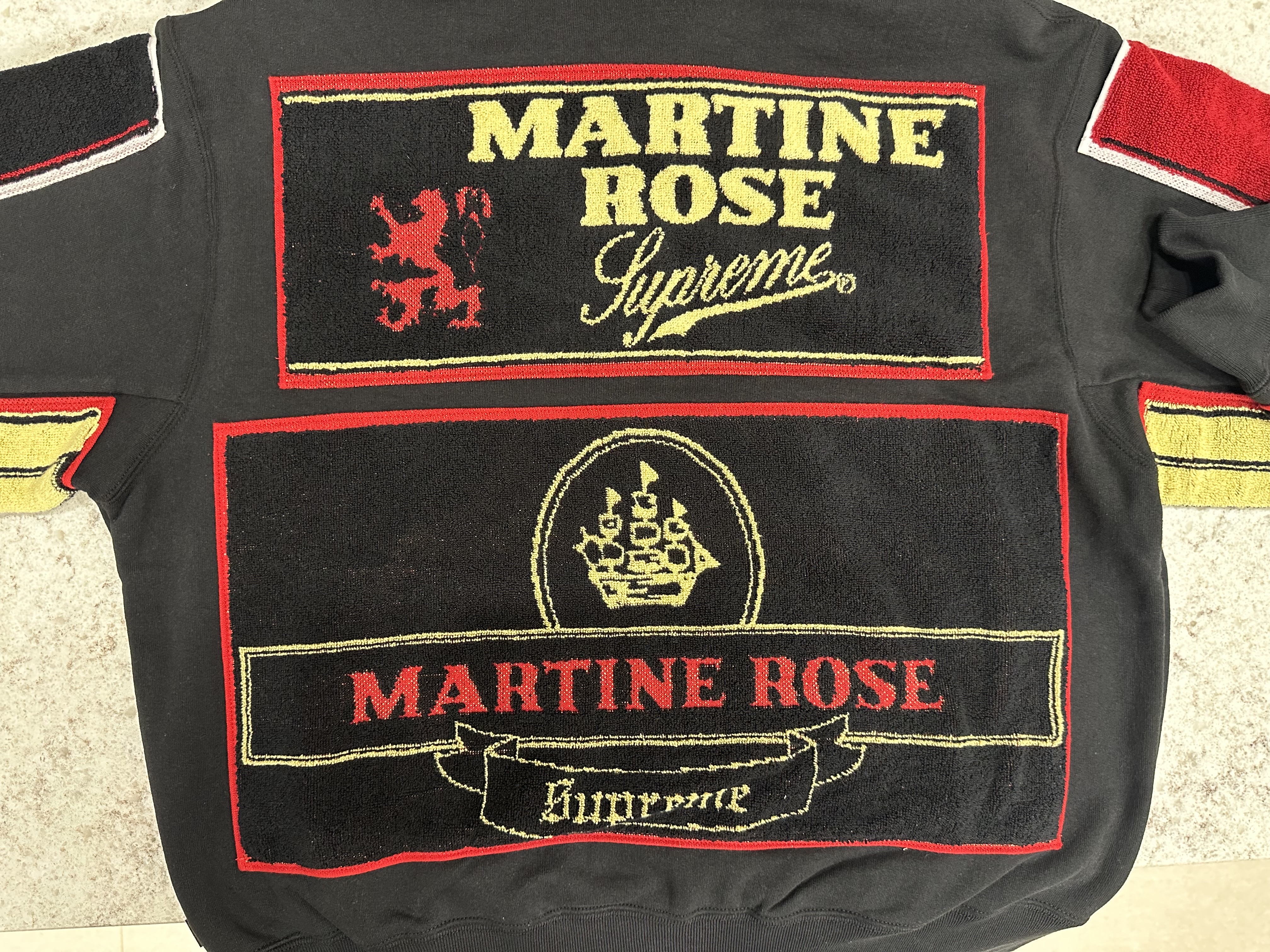 Supreme x Martine Rose Towel Zip Up Hooded Sweatshirt Black - 24FW 착용 스타일 - 6