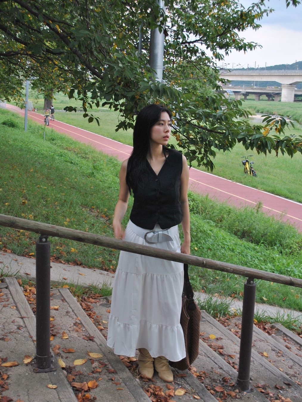 Siyazu SITP5159 Modern Layered Vest Black 착용 스타일 - 3