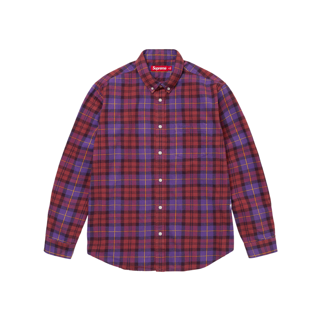 Supreme Plaid Flannel Shirt Purple - 24FW 상세 이미지 1