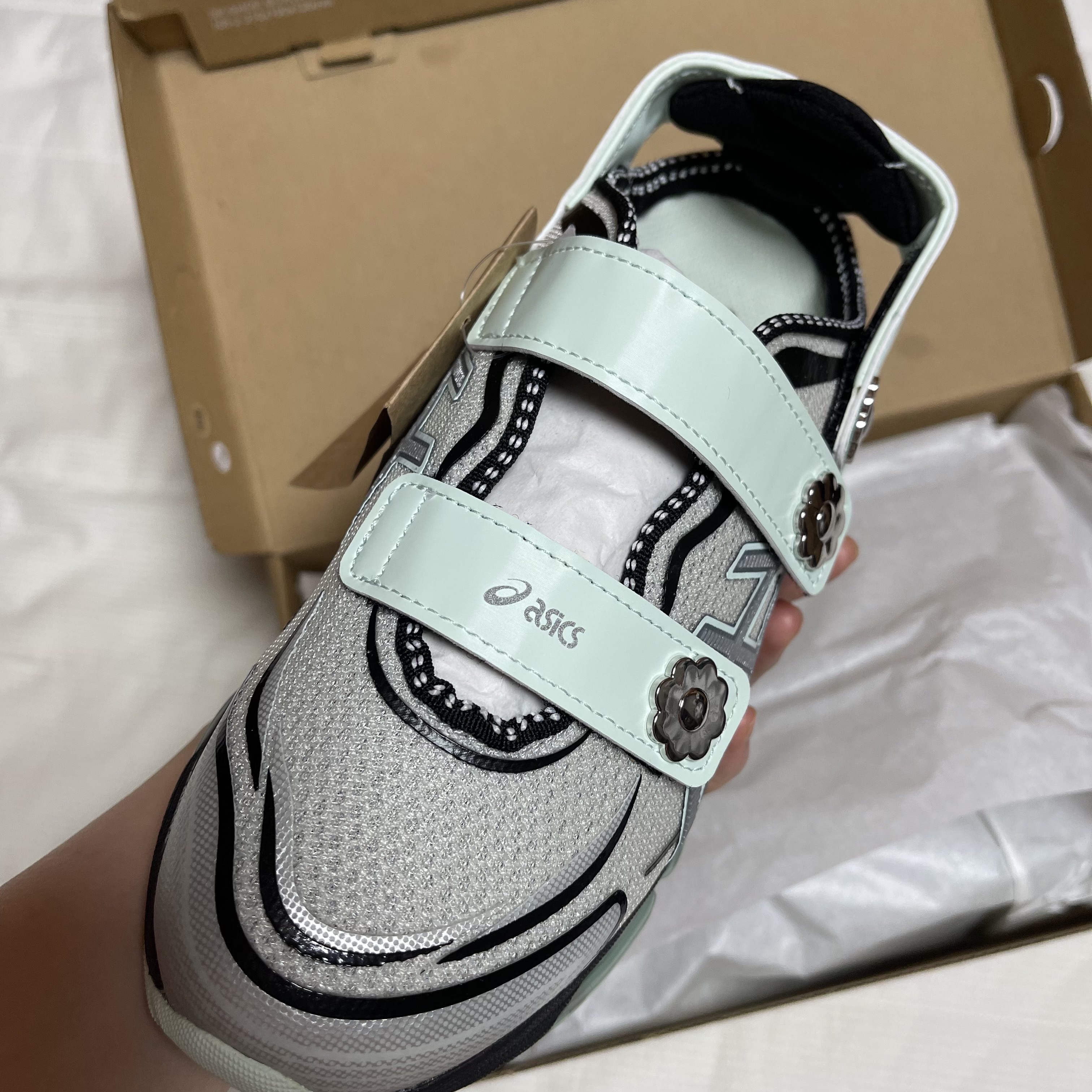 Asics x Cecilie Bahnsen Gel-Quantum 360 VIII Silver Mint 착용 스타일 - 2