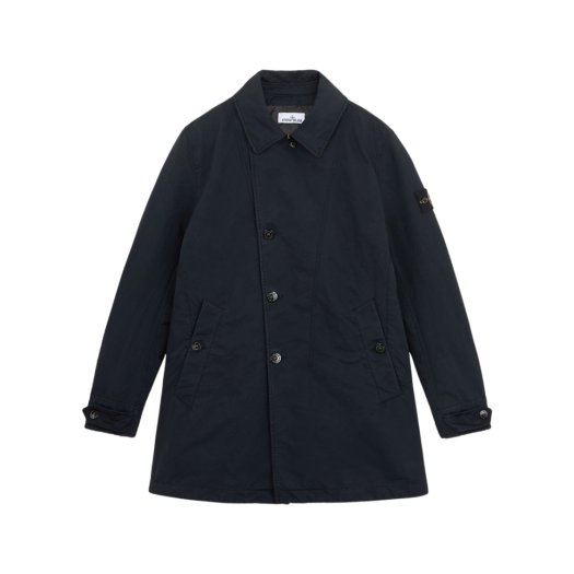 Stone Island 42149 David TC Short Trench Coat with Anti Drop Navy Blue - 24FW