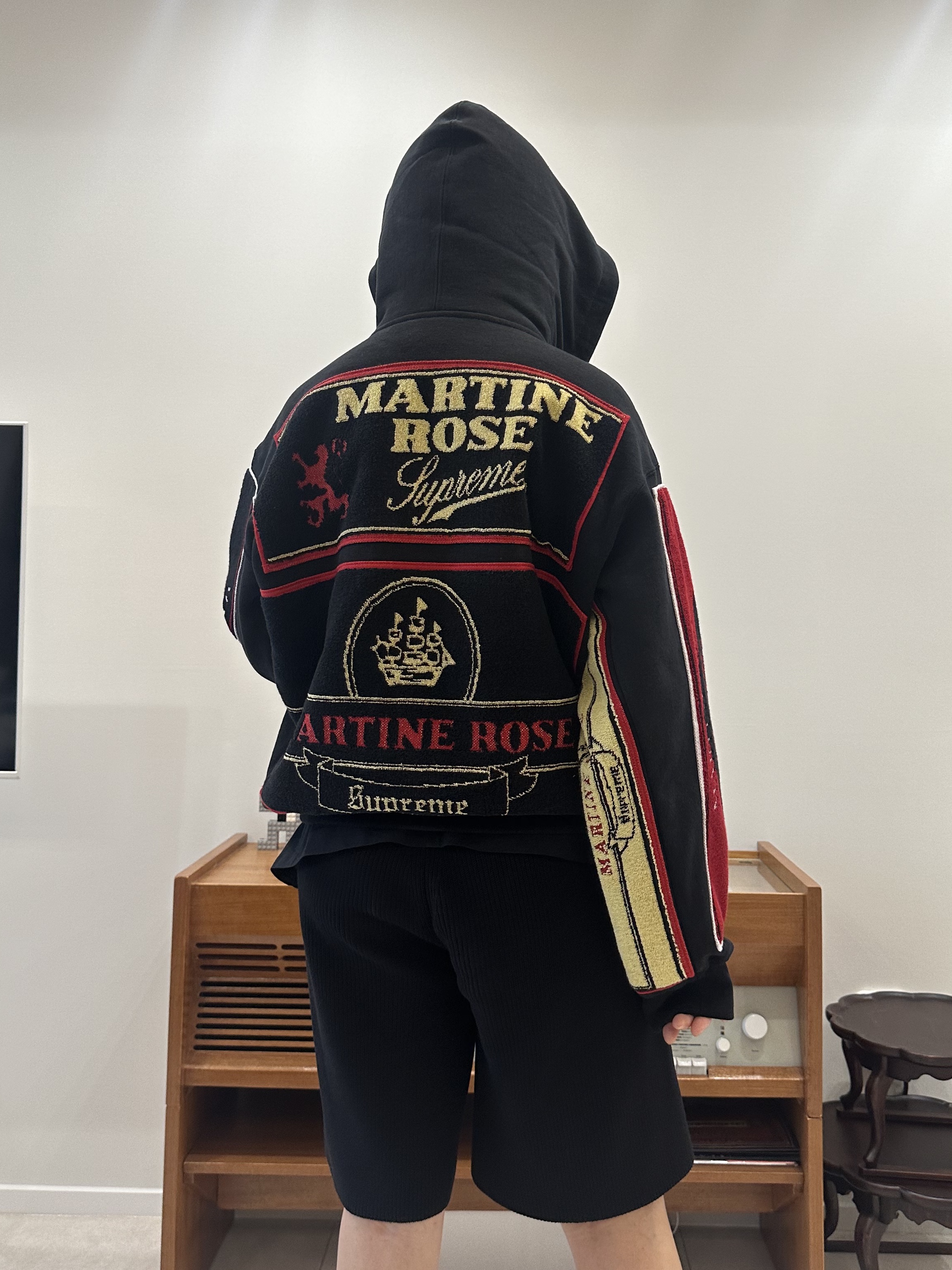 Supreme x Martine Rose Towel Zip Up Hooded Sweatshirt Black - 24FW, Bearbrick Pink Panther 1000% 착용 스타일 - 5