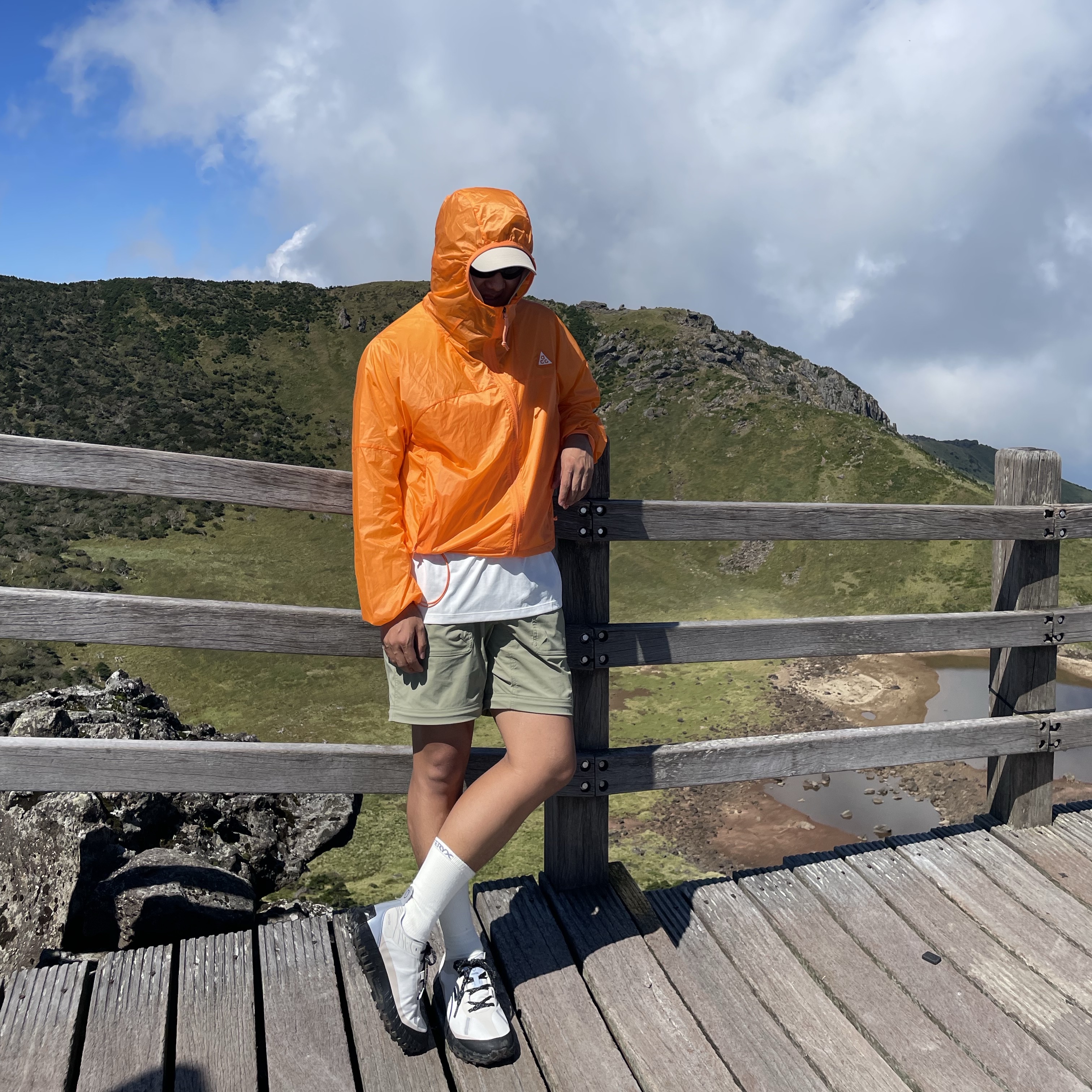 Nike ACG Windproof Cinder Cone Jacket Bright Mandarin - US/EU, Norda 001/A Cinder 착용 스타일
