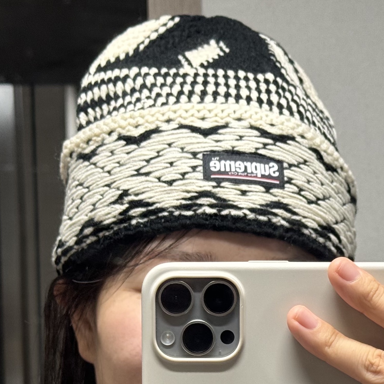 Supreme Diamond Beanie Black - 24FW 착용 스타일