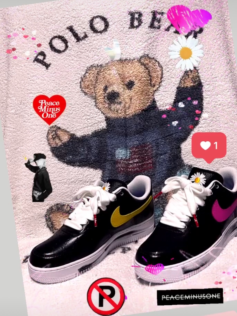 Nike x Peaceminusone Air Force 1 Low Para-Noise 3.0 Black and Multicolor 착용 스타일