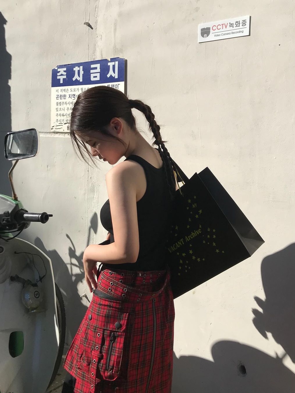 Vacant Archive Bajess Layered Skirt Belt Check Red, Vacant Archive Bajess Layered Skirt Belt Check Blue 착용 스타일