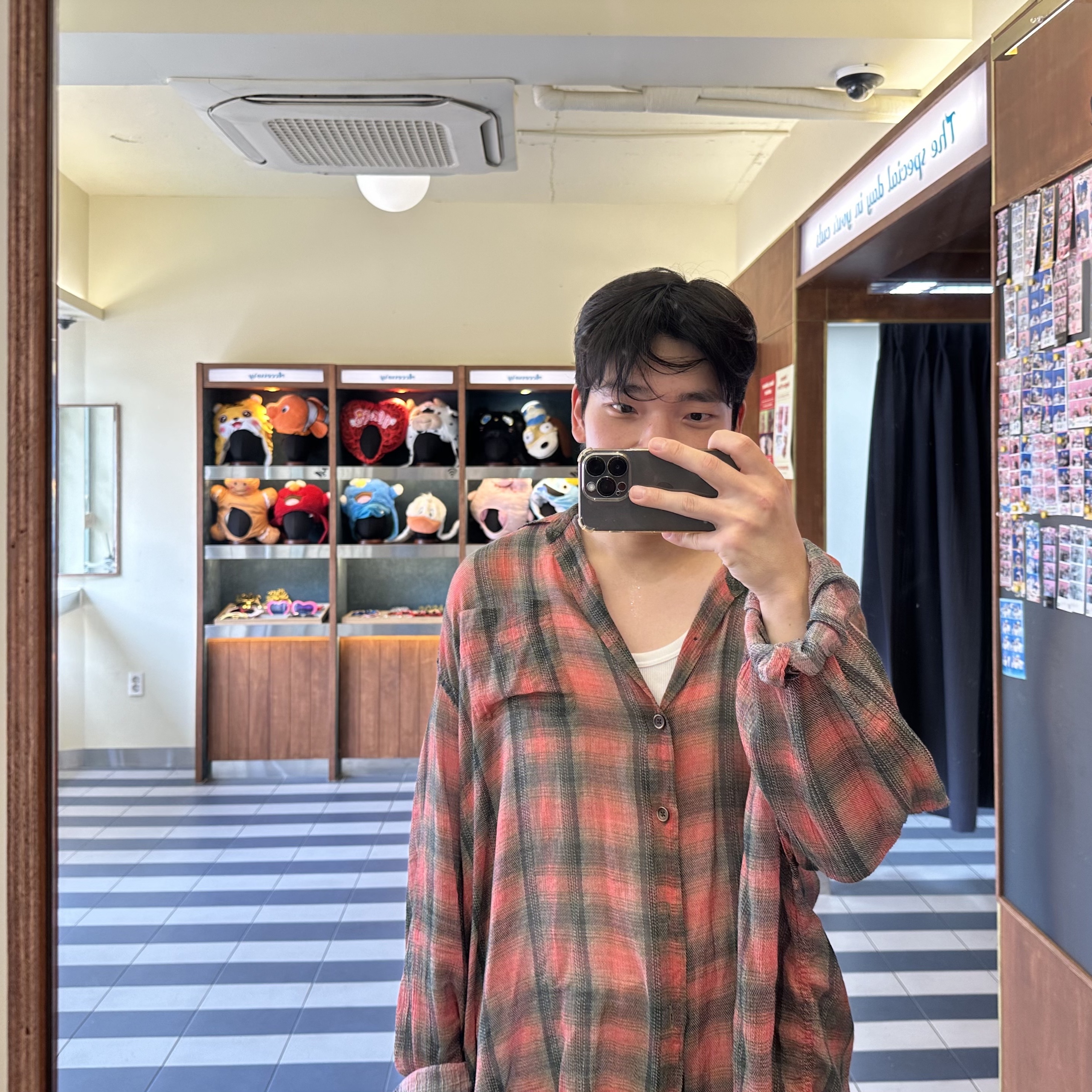 Our Legacy Borrowed Shirt Big Lumbercheck Print 착용 스타일