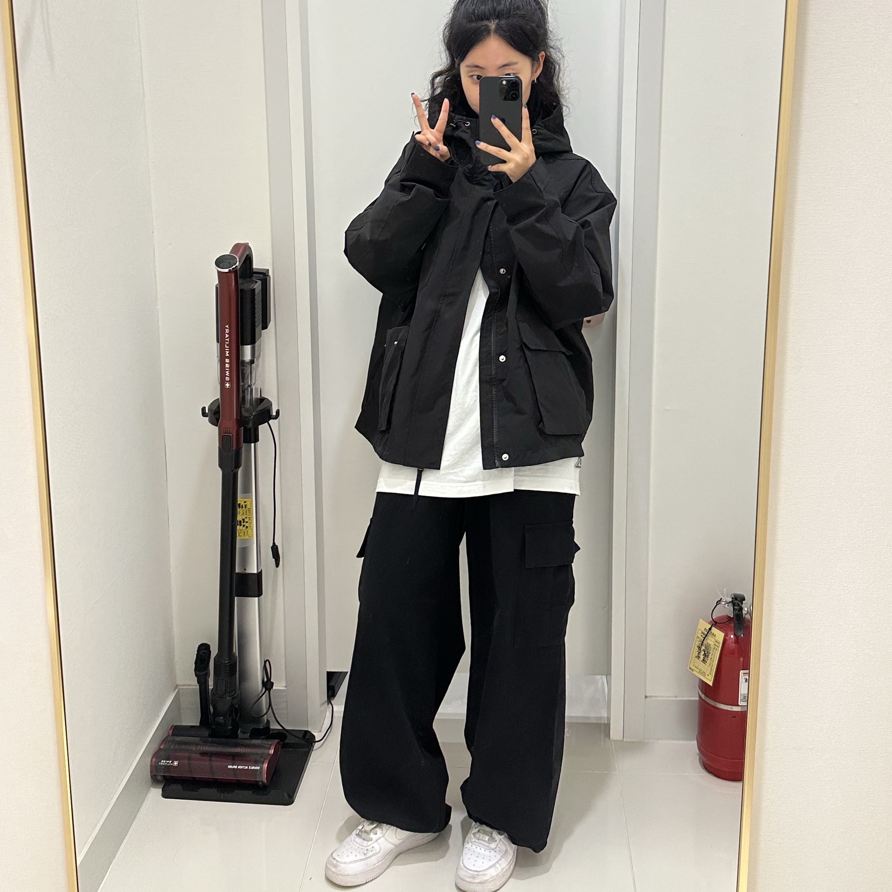(W) Nike Air Force 1 '07 Low White 착용 스타일 - 1