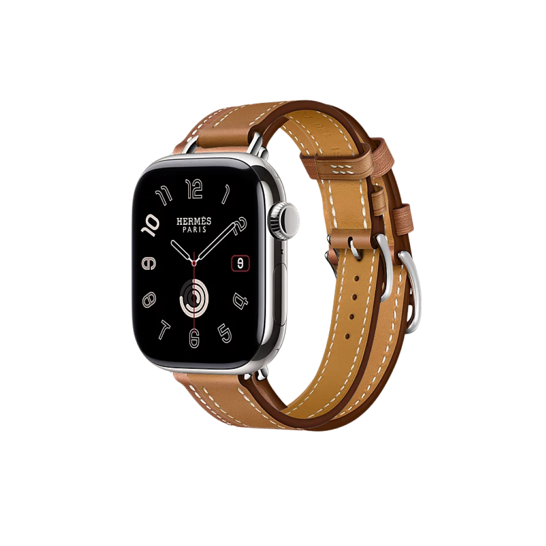 Apple Watch Hermes Series 10 42mm Titanium Case with Swift Calfskin Single Tour Gold (Korean Ver.) 상세 이미지 1