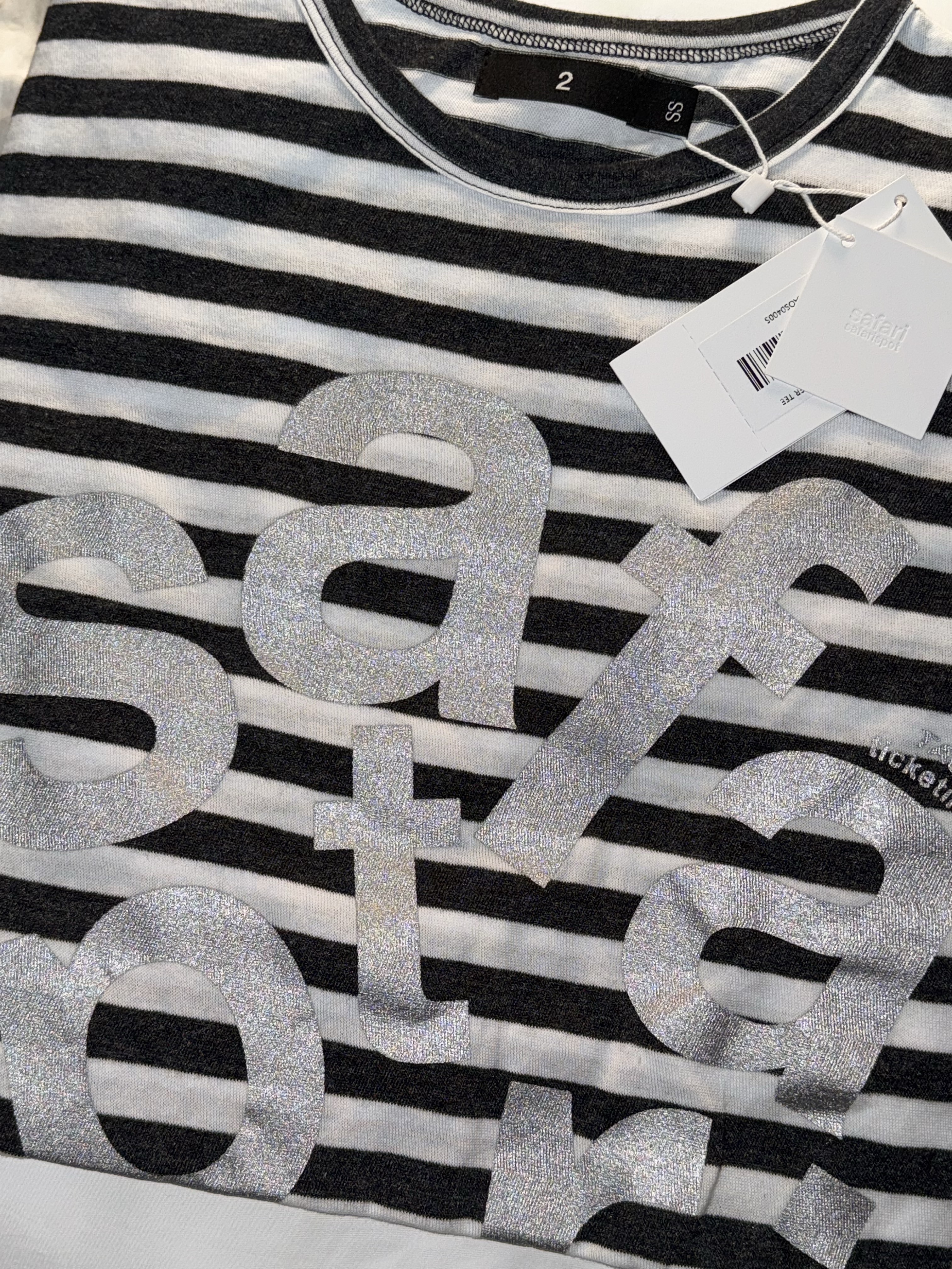 [KREAM 단독] Safarispot Women 1/2 Ticketing Stripe Border Tee White 착용 스타일